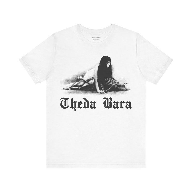 Theda Bara, camiseta gótica, Femme Fatale, camisa de actriz, camiseta de chica vampiro, moda gótica, camiseta de manga corta Old Hollywood Unisex Jersey White