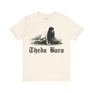 Theda Bara, camiseta gótica, Femme Fatale, camisa de actriz, camiseta de chica vampiro, moda gótica, camiseta de manga corta Old Hollywood Unisex Jersey Natural