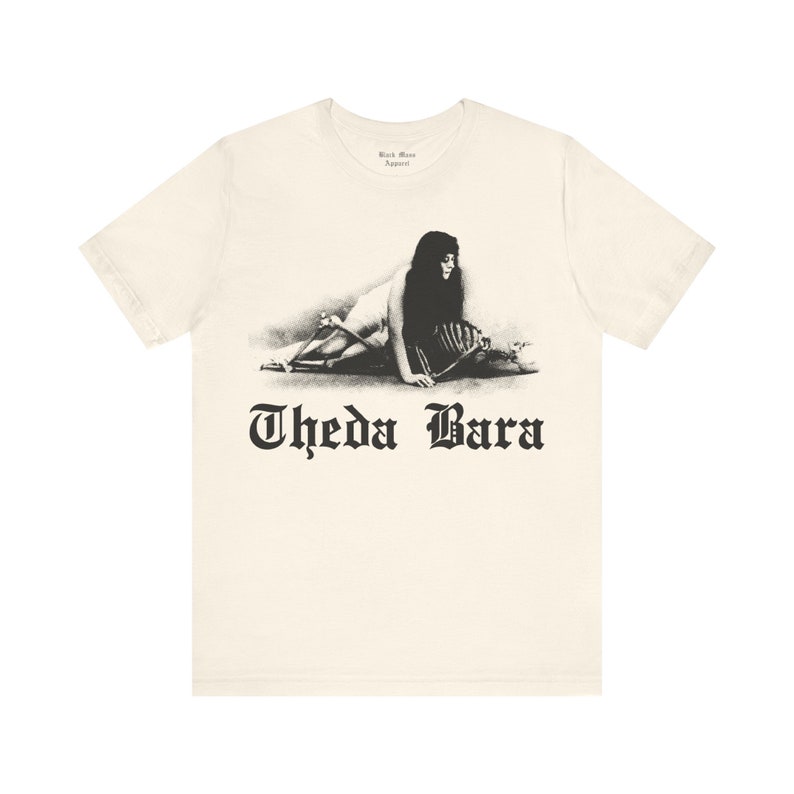 Theda Bara, camiseta gótica, Femme Fatale, camisa de actriz, camiseta de chica vampiro, moda gótica, camiseta de manga corta Old Hollywood Unisex Jersey Natural