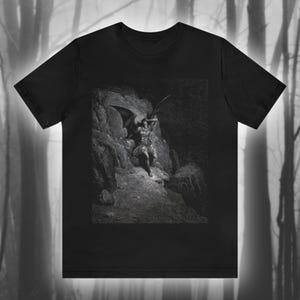 Lucifer, Paradise Lost Shirt, Gustave Dore Art, Classic Literature Unisex Jersey Short Sleeve Tee