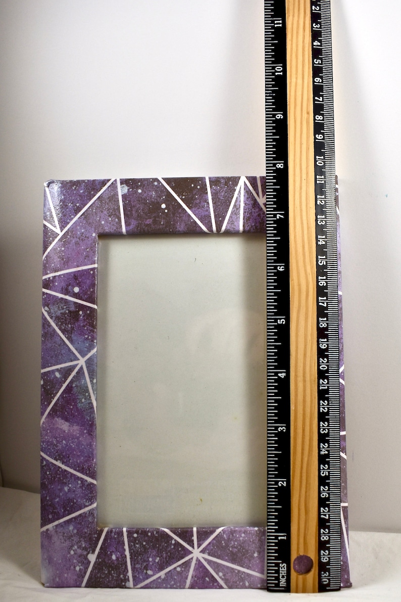 purple paper photo frame 1 Purple decoupaged picture frame mod podged 4x6 wood photo frame purple 4x6 cardstock covered picture frame