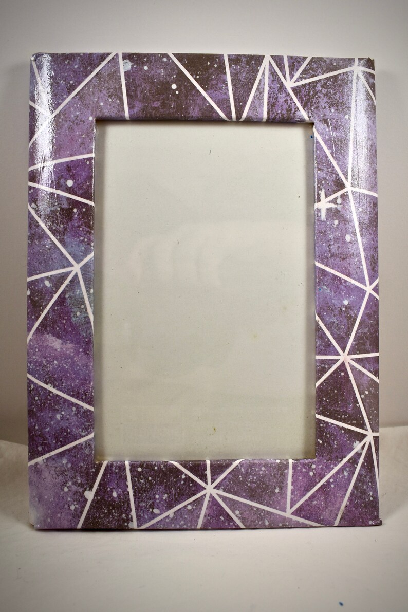 purple paper photo frame 1 Purple decoupaged picture frame mod podged 4x6 wood photo frame purple 4x6 cardstock covered picture frame