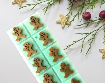 Christmas Gingerbread Wax Snap Bar Mould 10 cell section- Food safe option available