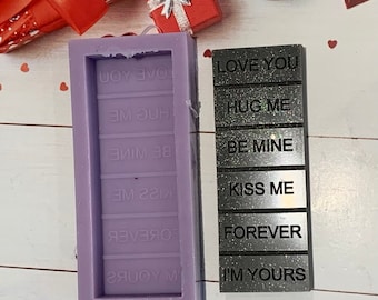 Valentines Day Holidays Words of Love Wax snap bar mould - Food safe option available