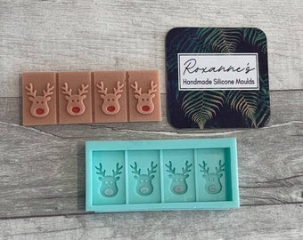 Christmas Reindeer Wax Snap Bar Mould. Food safe option available