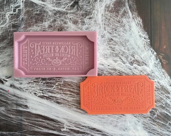 Halloween Holidays Party Ticket Wax Snap Bar Mould - Food safe option available