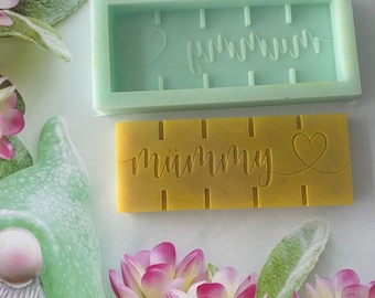 Mummy wax melt bar silicone mould - Food safe option available-Family member-Mother's day mold-Mum-Mam-Mom-resin-chocolate-jesmonite