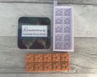 10 Section flower wax snap bar mould