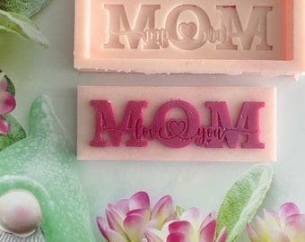 MOM design wax melt bar silicone mould-Mother's day mold-Mum-Mummy-Mam-Family member-Food safe option-Resin-Jesmonite-Chocolate