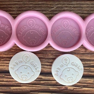 Gender reveal. Boy or girl individual wax melt silicone mould - Food safe option available