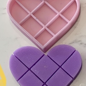 Single Heart snap bar design wax melt bar silicone mould