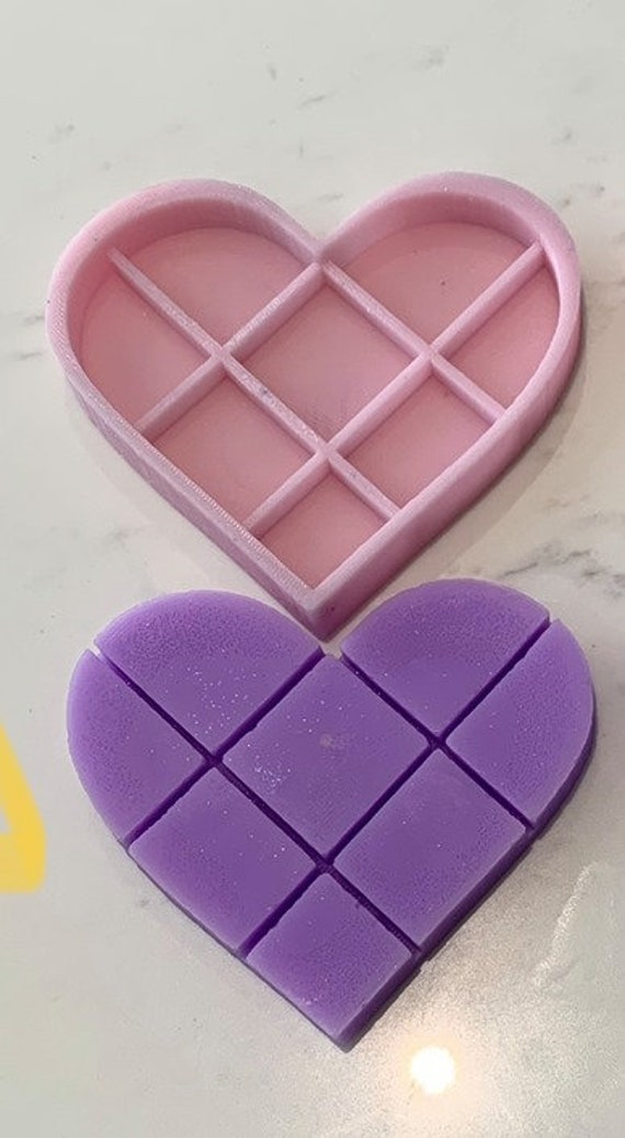 Single Heart snap bar design wax melt bar silicone mould