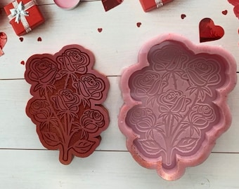 Valentines/Mothers Day Roses wax melt bar silicone mould