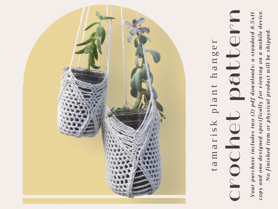 Intermediate Planter Tamarisk Hanging Planter Crochet Pattern PDF - Intermediate, Yarn ...