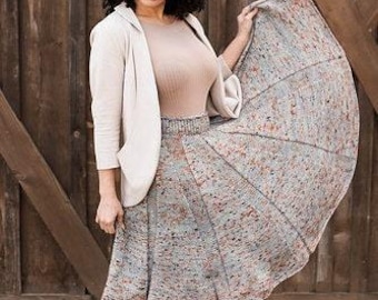Knitting Pattern Maple Seed Skirt - Intermediate - Worsted Yarn - Top Down - Seamless - PDF Pattern Only