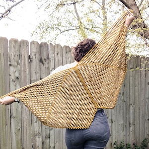 Crochet Shawl Pattern You Are Strong Intermediate DK Yarn PDF Pattern only