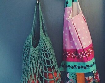 Eco-Friendly Sequence Market Bag, Easy Crochet Pattern, Versatile DK & Worsted Yarn Tote