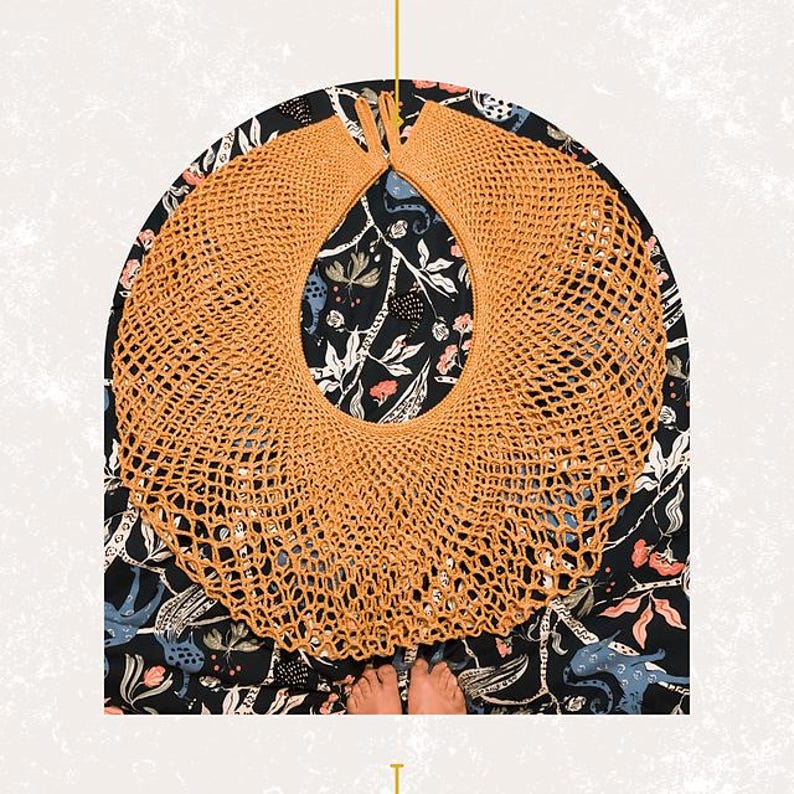 Crochet Cocoon Bag Pattern PDF Intermediate DK Yarn Market Bag