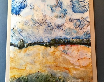 PAESAGGIO, cartolina d'arte, quadro in ceramica