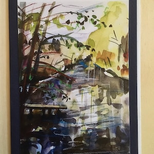 PAESAGGIO, Acquerello, Immagine, Natura, Pittura, Autunno