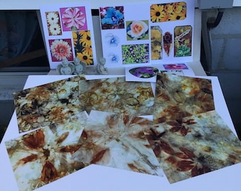 Printable ecoprint pages, garden flowers ephemera and tags to download for journals, collage, mixed media, paper crafts etc.