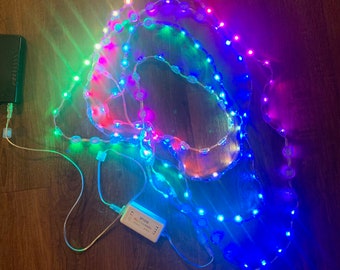 LED strands rechargeable for Burning Man, LED decoration, multicolor lights