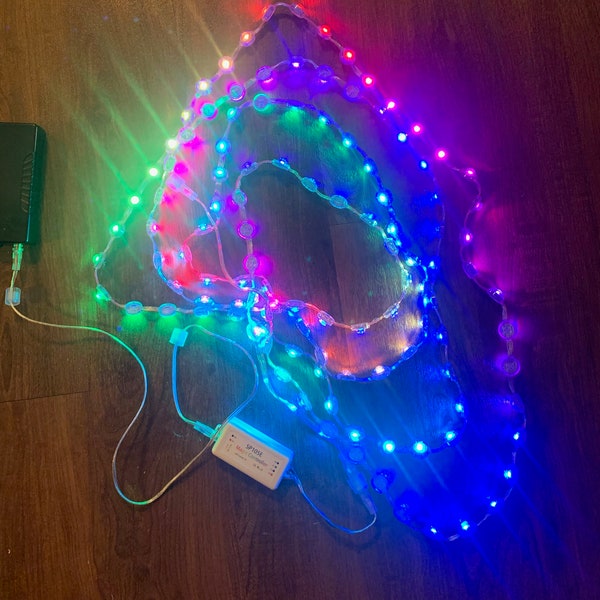 LED strands rechargeable for Burning Man, LED decoration, multicolor lights
