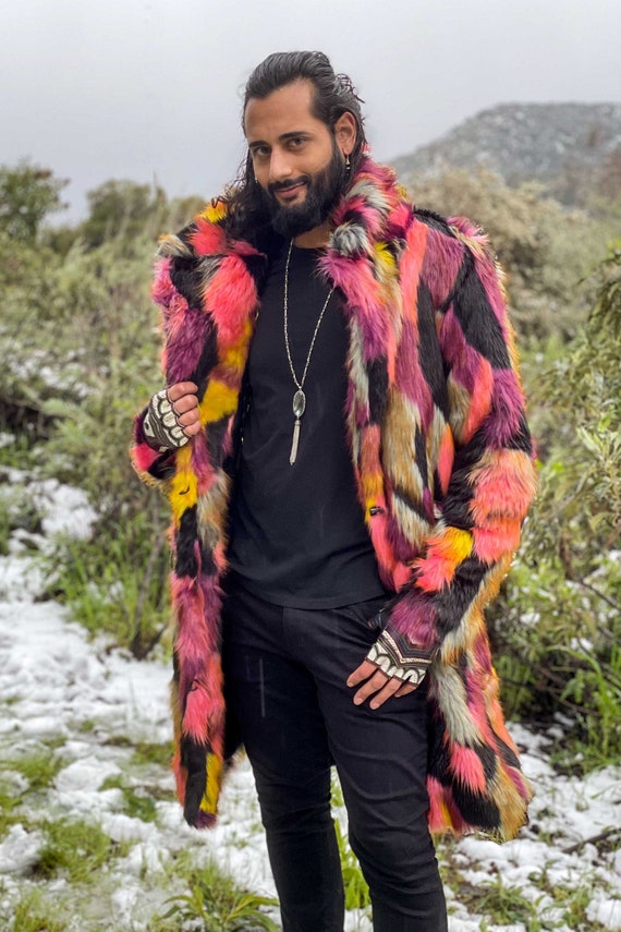 gaga coat multicolored faux fur jacket