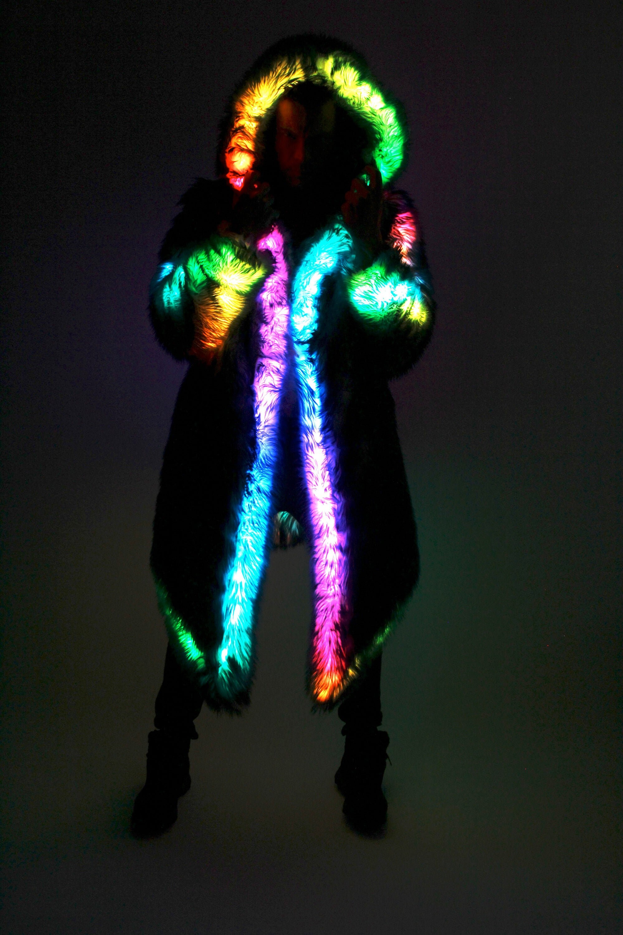 light up fluffy jacket
