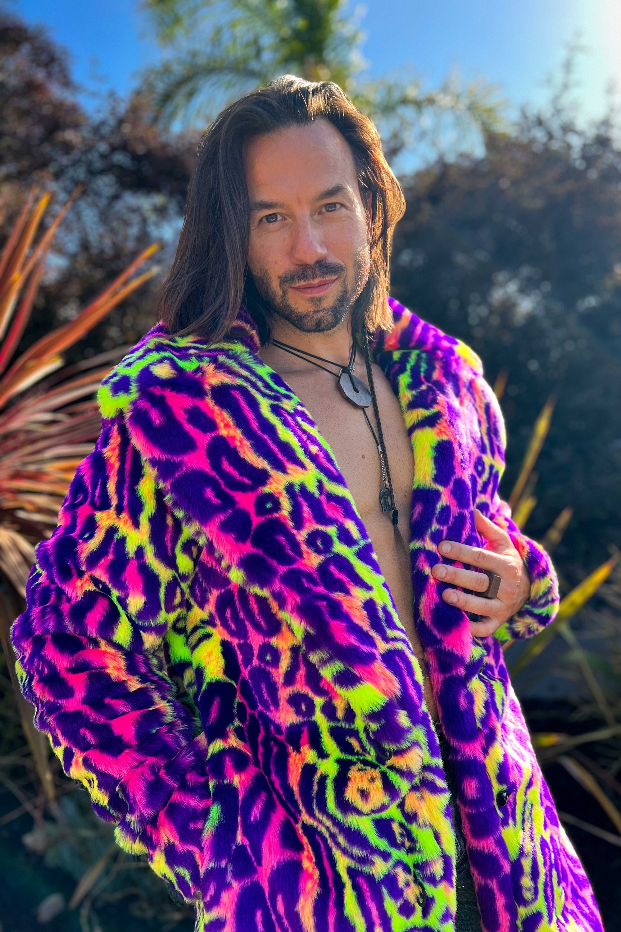 Neon faux shop fur jacket