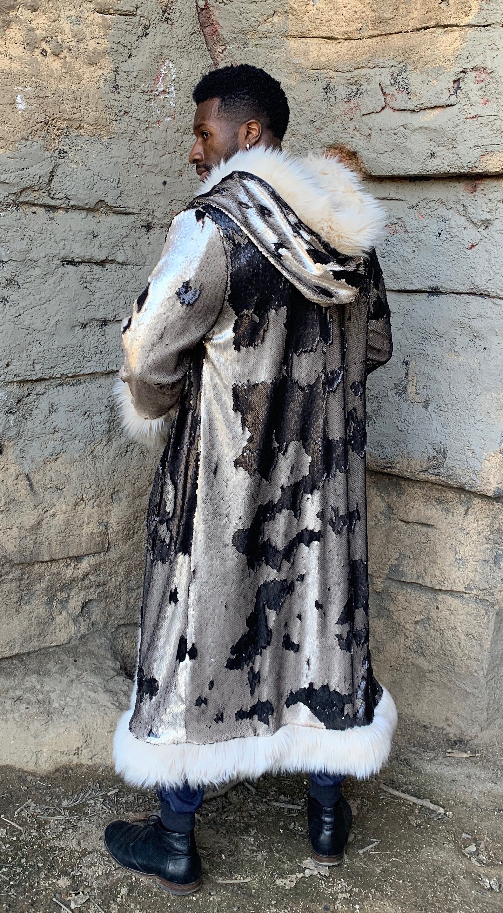 コート GLOWNY BURNING FUR COAT 4BFM030 BURNING FUR COAT (BLACK) - GLOWNY