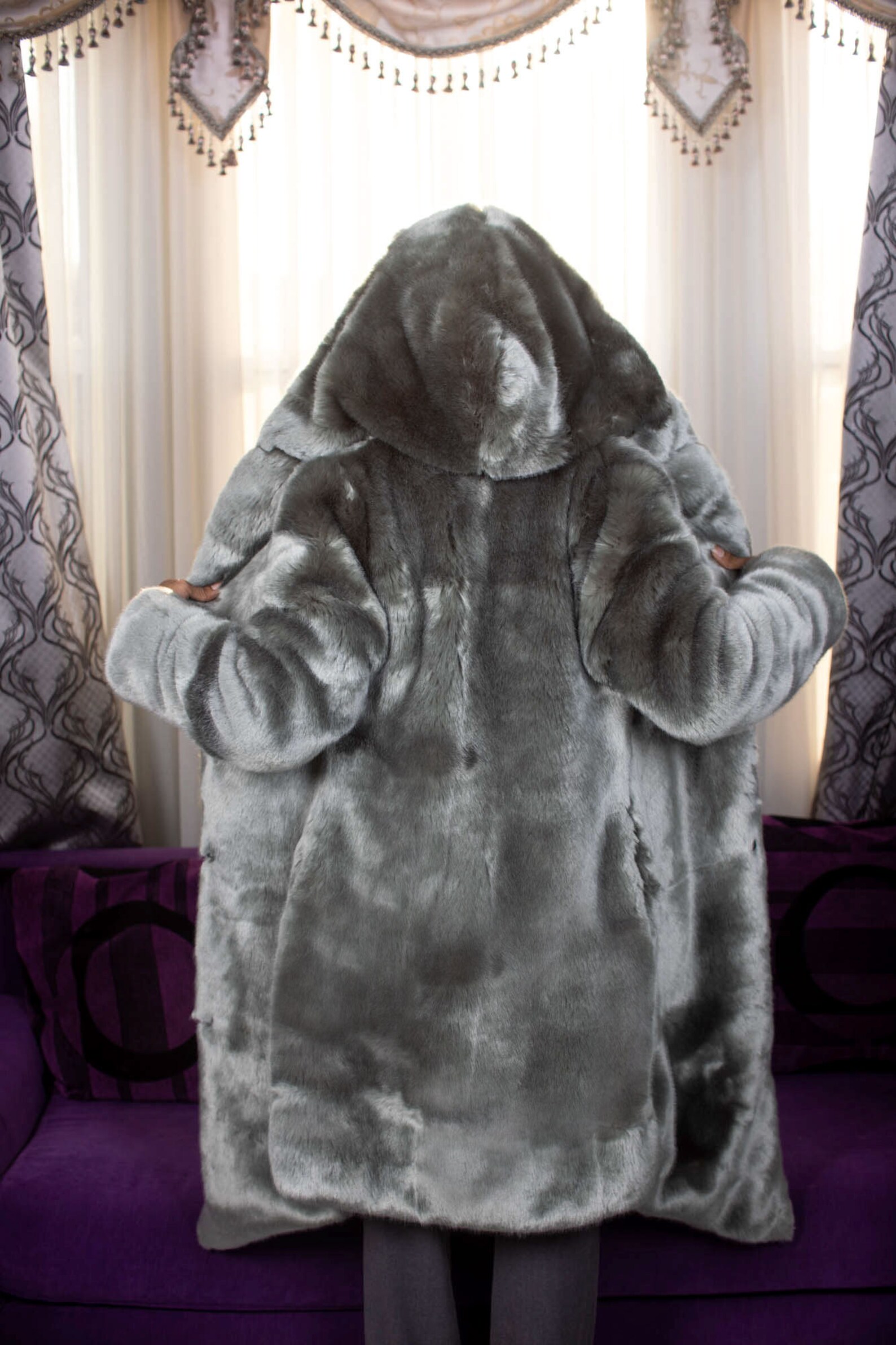 JORDAN Faux Fur Chinchilla Jacket