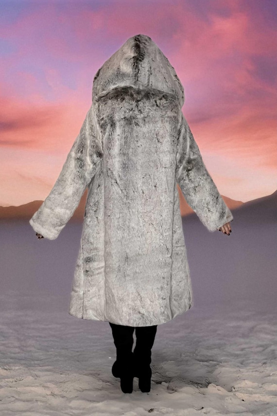 Manteau Caban Imitation Daim Avec Col Fausse Fourrure Yessica - Taille 52 - Gris Clair - Neuf Avec étiquettes