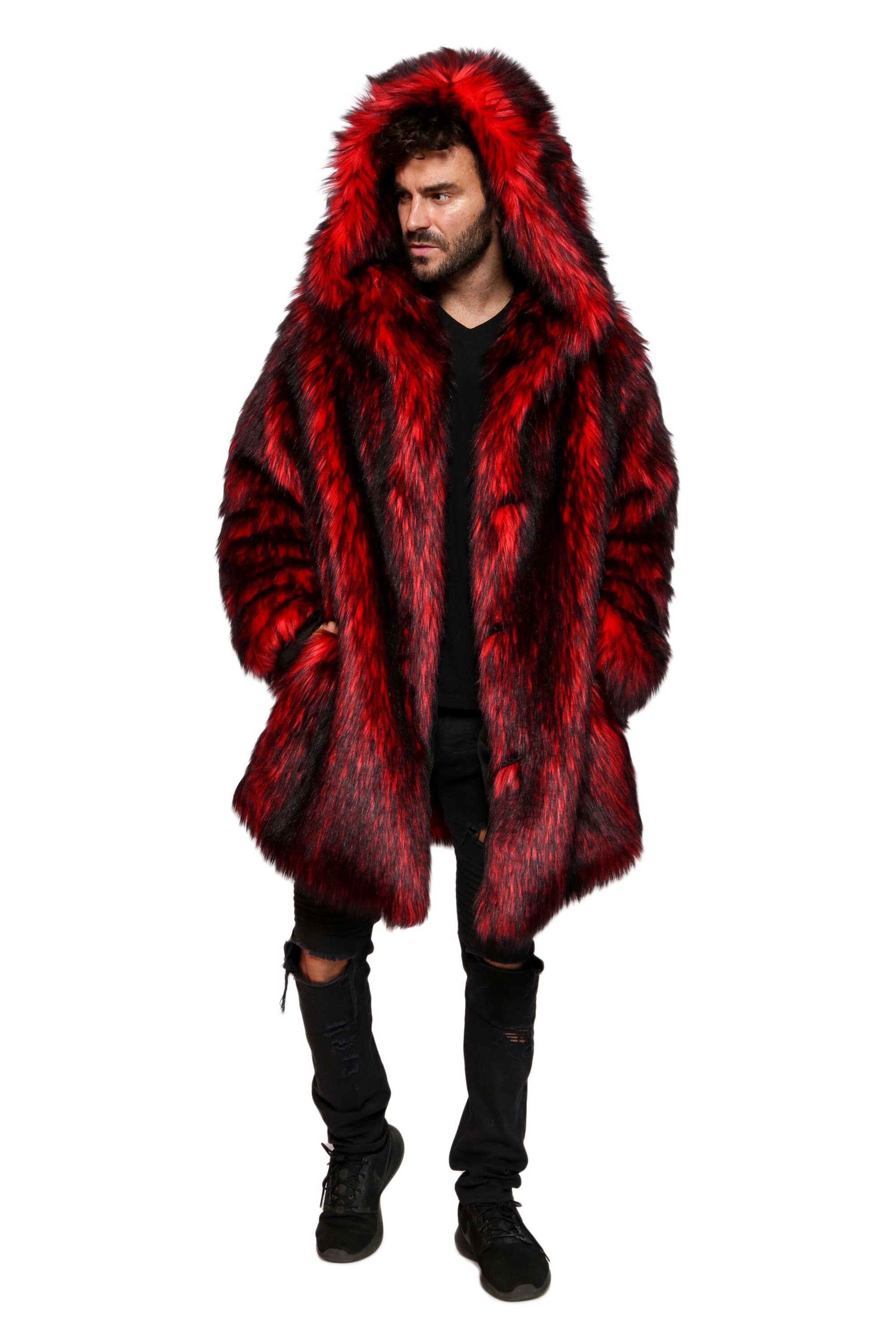 red fur coat short