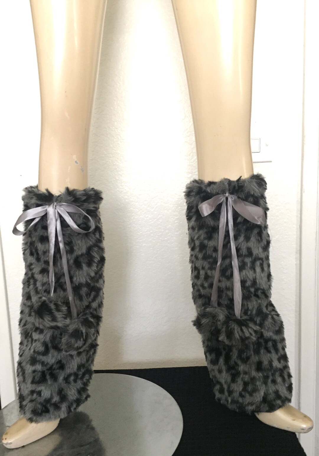 SALE Faux Fur BOOT COVERS With Pom Pom Ties for Burning Etsy