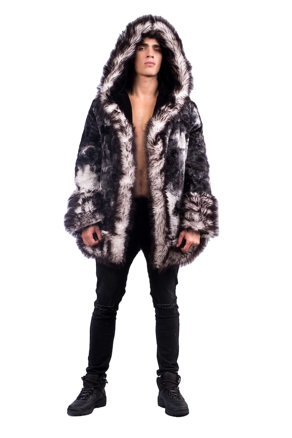 Tie-Dye Shearling Bathrobe Coat - Men - Ready-to-Wear