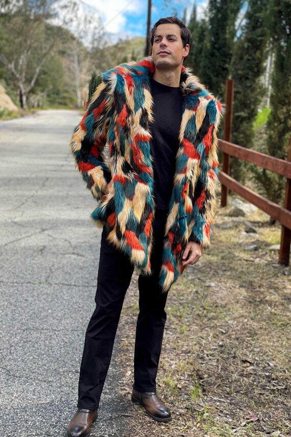 Rust faux deals fur jacket