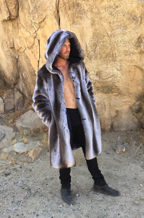 mens chinchilla coat