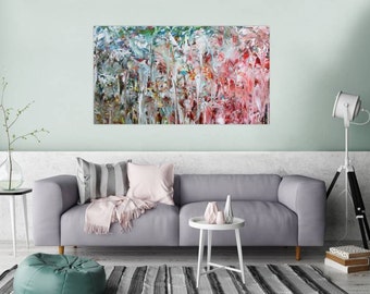 Original abstract artwork on canvas ready to hang 80x140cm #789