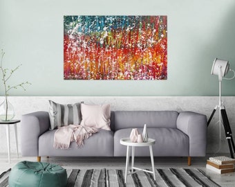 Original abstract artwork on canvas ready to hang 80x130cm #778