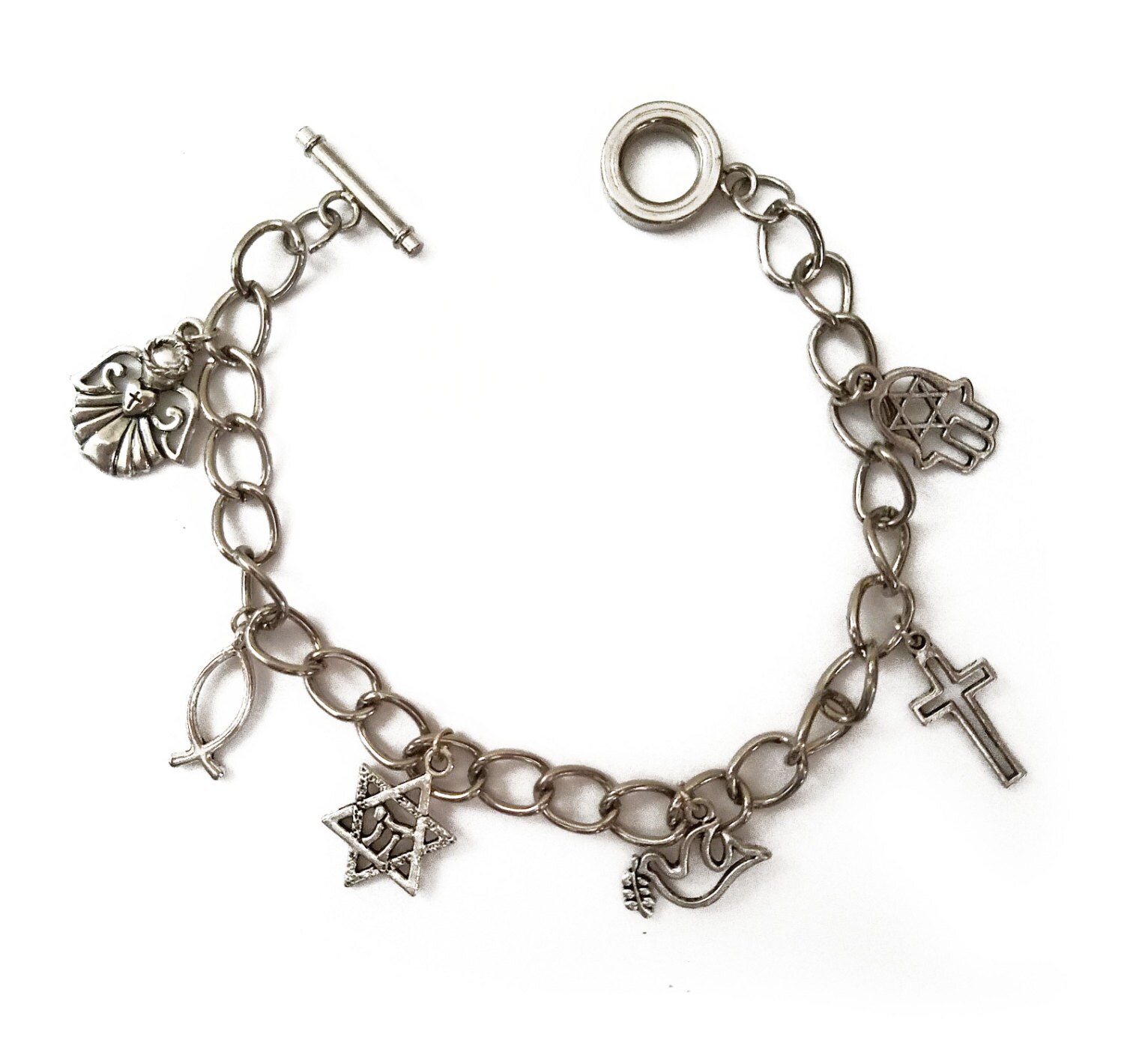 Interfaith Jewish/Christian Charm Bracelet Etsy