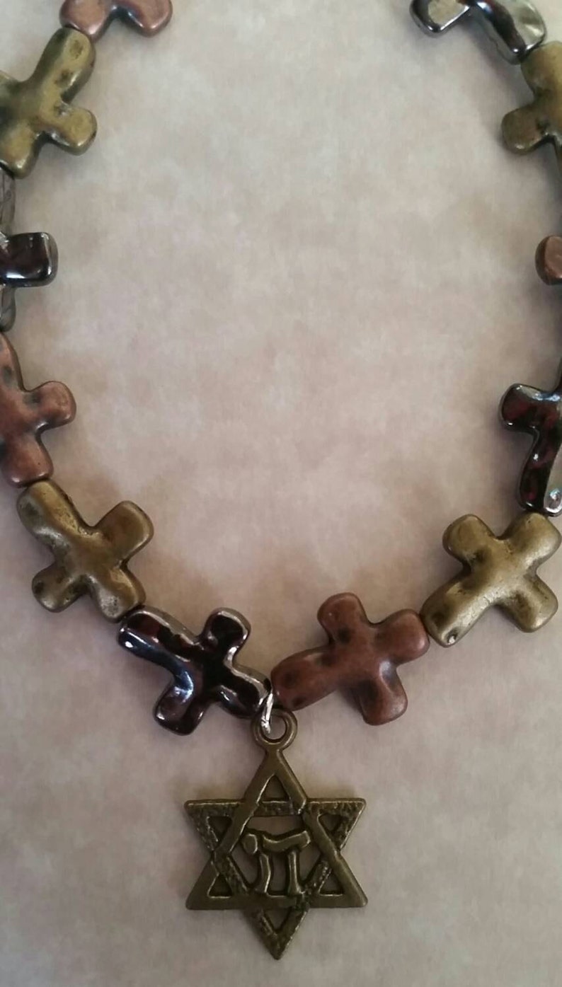 Interfaith Cross & Jewish Star Bracelet JudeoChristian Etsy