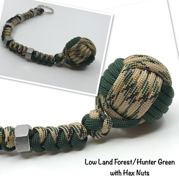 Monkey Fist Paracord Keychain Custom Made in USA with FREE Shipping