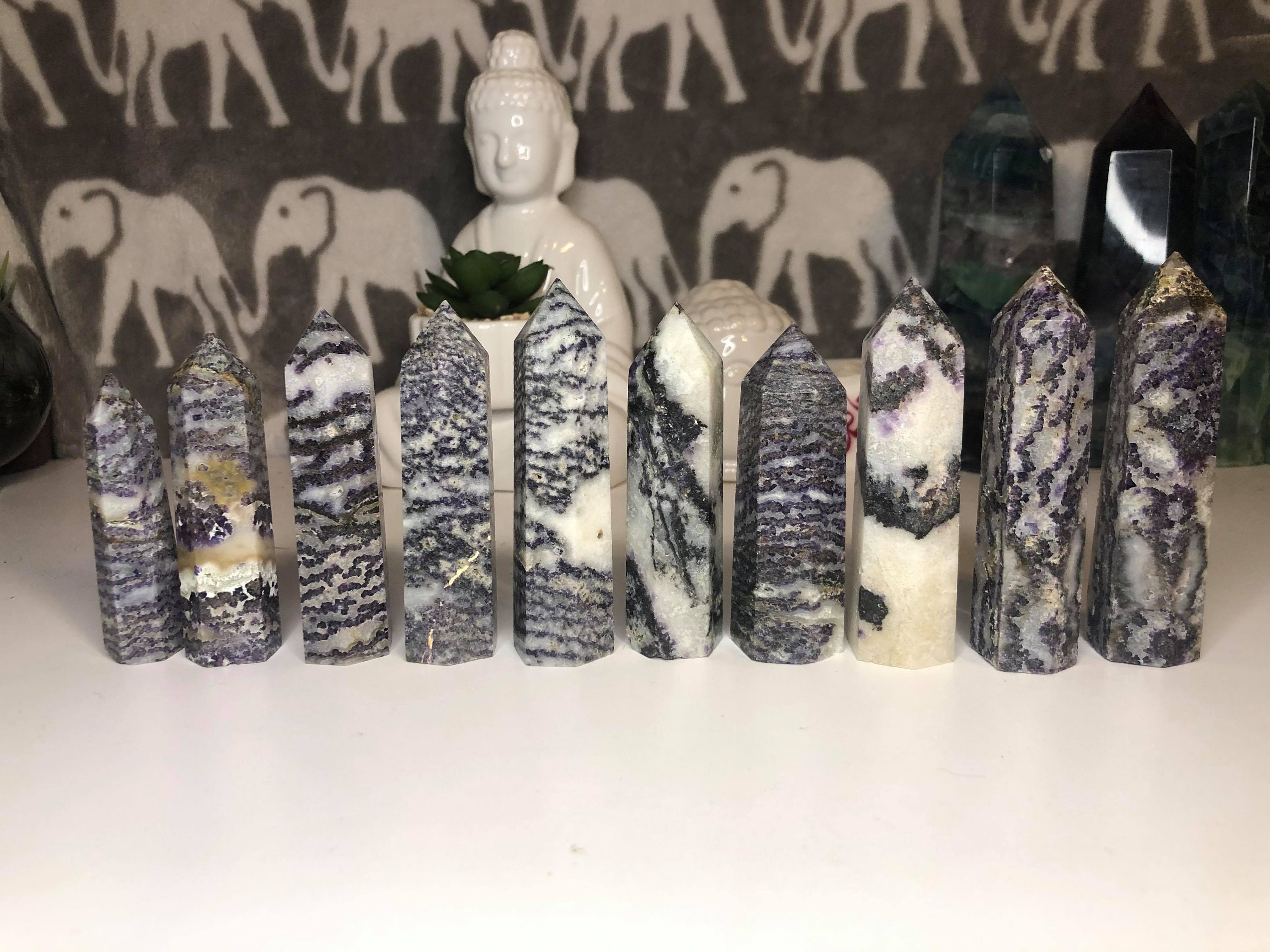 Purple Zebra Jasper Towers Etsy