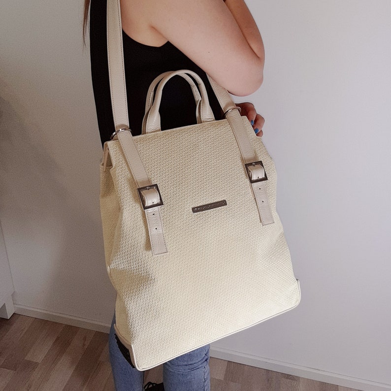 on order handmade in Italy Woman large leather backpack