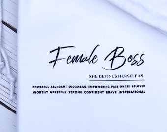 Female Boss Hoodie, Women’s Hoodie, Motivational Clothing For Women, Inspirational Clothing For Women, Women's White Hoodie, Women's Sweater