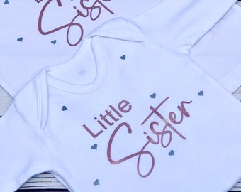 Little Sis Big Sis, Little Bro Big Bro, Matching Set, Matching Sibling Set, Matching Baby T Shirt, New Baby, Baby Announcement, Big Sister