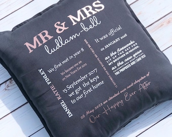 Custom Couple Pillow, Wedding Gift, Mr and Mrs Wedding Gift, Personalised Gift For Wedding, Mr and Mrs Cushion, Gifts For Couples,