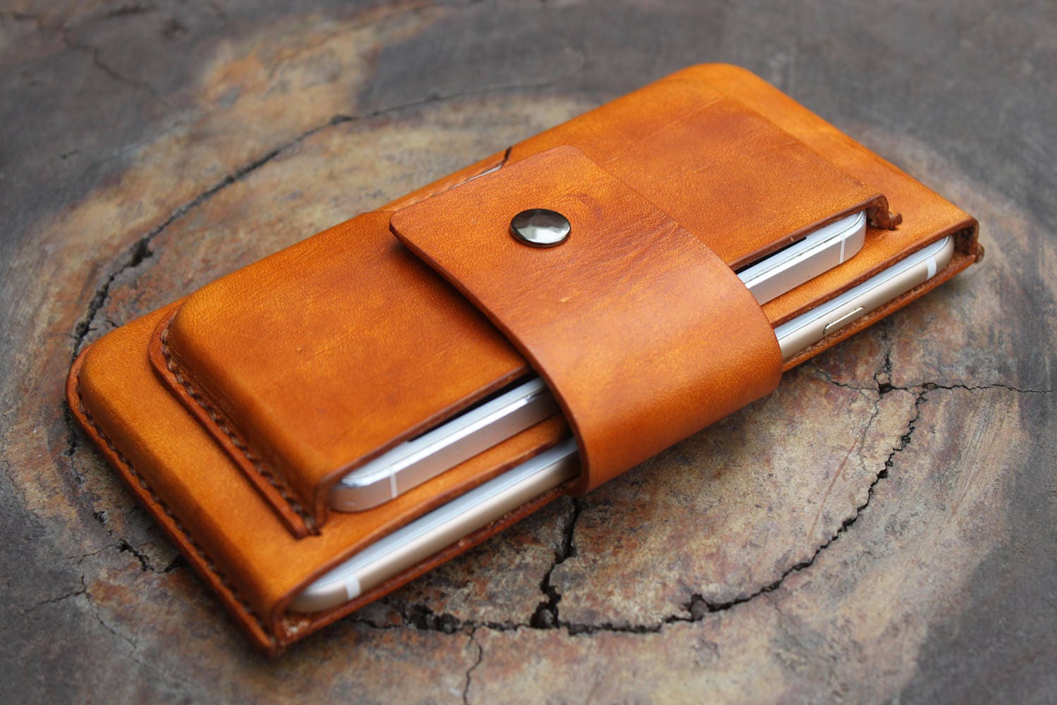 Leather Dual Phone Case belt loops dual phone case two Etsy