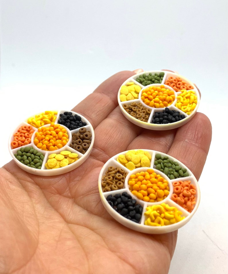 Miniature snack plate, handmade, 1:12 scale Friday night image 6
